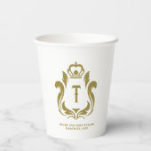 Monogrammed Gold Crest Paper cup Papieren Bekers (Achterkant)
