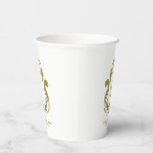 Monogrammed Gold Crest Paper cup Papieren Bekers (Rechts)