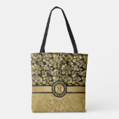 Monogrammed Gold Damask Tote Bag (Achterkant)