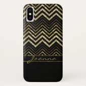 Monogrammed Gold en Diamonds Chevron Case-Mate iPhone Case (Achterkant)
