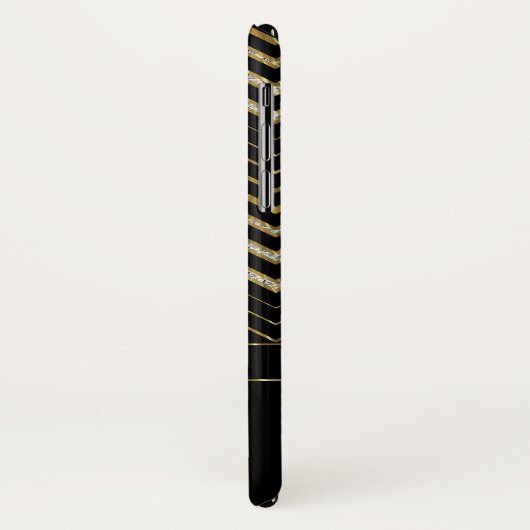 Monogrammed Gold en Diamonds Chevron Case-Mate iPhone Case (Achterkant/links)