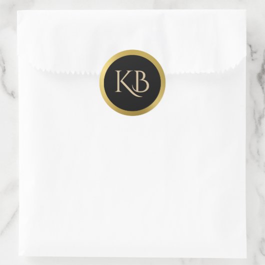 Monogrammed Gold en zwarte Stickers (Tas)