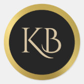 Monogrammed Gold en zwarte Stickers (Voorkant)