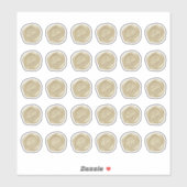 Monogrammed Gold Faux Wax Seals Sticker (Vel)