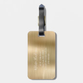 Monogrammed Gold Glitter Drip Metal Bagagelabel (Achterkant verticaal)