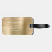Monogrammed Gold Glitter Drip Metal Bagagelabel (Achterkant horizontaal)