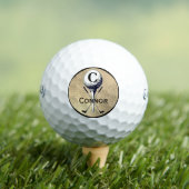 Monogrammed Gold Golf T-shirt Golf Balls Golfballen (Insitu Shirt)