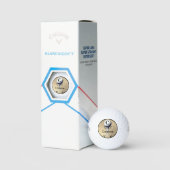 Monogrammed Gold Golf T-shirt Golf Balls Golfballen (Verpakking)