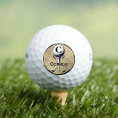 Monogrammed Gold Golf T-shirt Golfballen (Insitu Shirt)