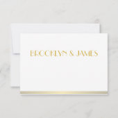 Monogrammed Gold Great Gatsby Wedding RSVP-Kaarten RSVP Kaartje (Achterkant)