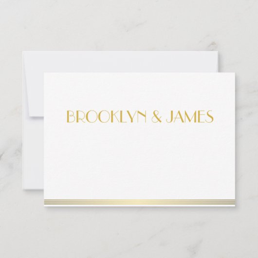Monogrammed Gold Great Gatsby Wedding RSVP-Kaarten RSVP Kaartje (Achterkant)