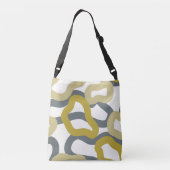 Monogrammed Gold Grey Modern Metro Crossbody Tas (Achterkant)