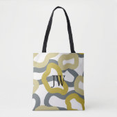 Monogrammed Gold Grey Modern Metro Tote Bag (Voorkant)