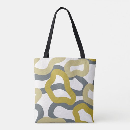 Monogrammed Gold Grey Modern Metro Tote Bag (Achterkant)