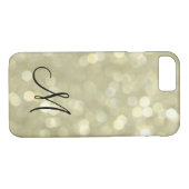 Monogrammed Gold iPhone 7 Hoesje (Achterkant (Horizontaal))