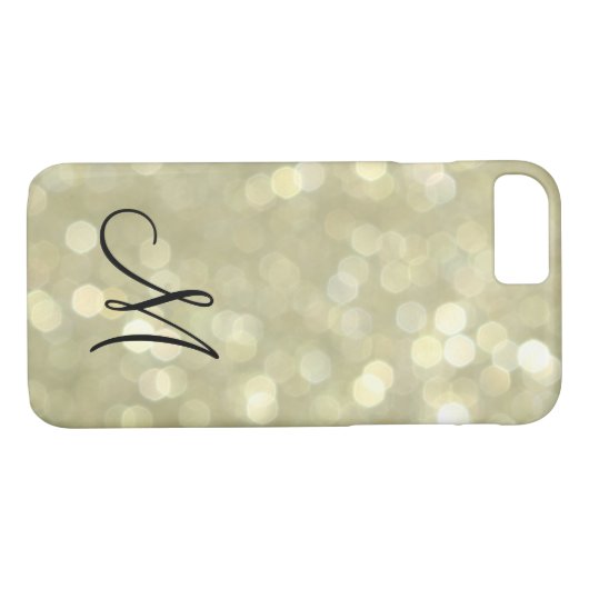 Monogrammed Gold iPhone 7 Hoesje (Achterkant (Horizontaal))