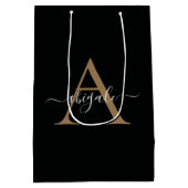 Monogrammed Gold Jade Black | Minimale legant Medium Cadeauzakje (Achterkant)