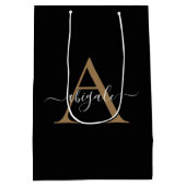 Monogrammed Gold Jet Black | Minimale legant Medium Cadeauzakje (Achterkant)