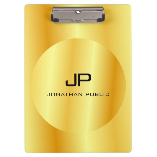 Monogrammed Gold Kijk naar de Sjabloon van de Tren Klembord (Voorkant)