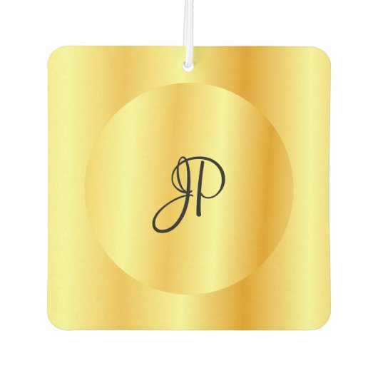 Monogrammed Gold Kijk Sjabloon Elegant Modern Luchtverfrisser (Voorkant)