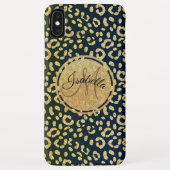 Monogrammed Gold Leopard-skin Spots Case-Mate iPhone Case (Achterkant)