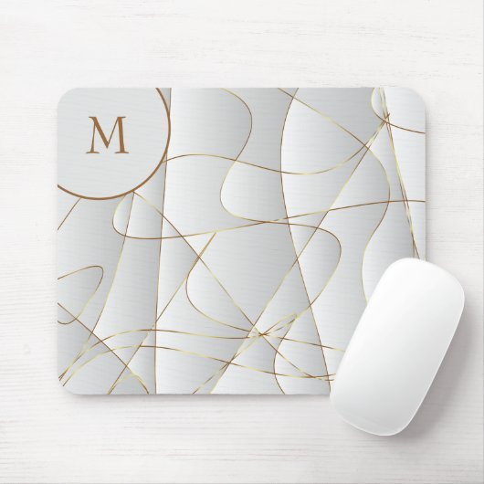 Monogrammed Gold Lines Muismat (Met muis)