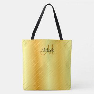 Monogrammed Gold look elegant Moderne Sjabloon Tote Bag