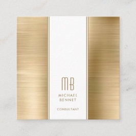 Monogrammed Gold Metallic Folie Consultant Vierkante Visitekaartje
