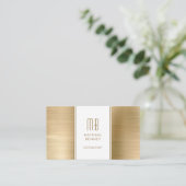Monogrammed Gold Metallic Folie Consultant Visitekaartje (Staand voorkant)