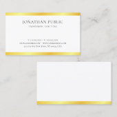 Monogrammed Gold Metallic look Modern Elegant Visitekaartje (Voorkant / Achterkant)