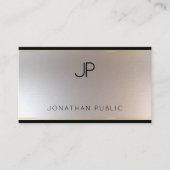 Monogrammed Gold Silver Elegant Sjabloon Luxury Visitekaartje (Voorkant)