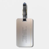 Monogrammed Gold Silver look Elegant Modern Bagagelabel (Achterkant verticaal)