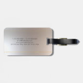 Monogrammed Gold Silver look Elegant Modern Bagagelabel (Achterkant horizontaal)