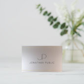 Monogrammed Gold Silver look Elegant Modern Visitekaartje (Staand voorkant)