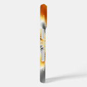 Monogrammed Gold Silver Metallic Fractal Case-Mate iPhone Case (Achterkant / Rechts)