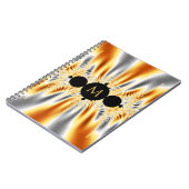 Monogrammed Gold Silver Metallic Fractal Notitieboek (Linkerzijde)