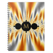 Monogrammed Gold Silver Metallic Fractal Notitieboek (Voorkant)