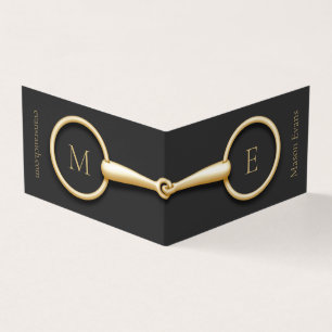 Monogrammed Gold Snaffle Bit Horse Industry Visitekaartje