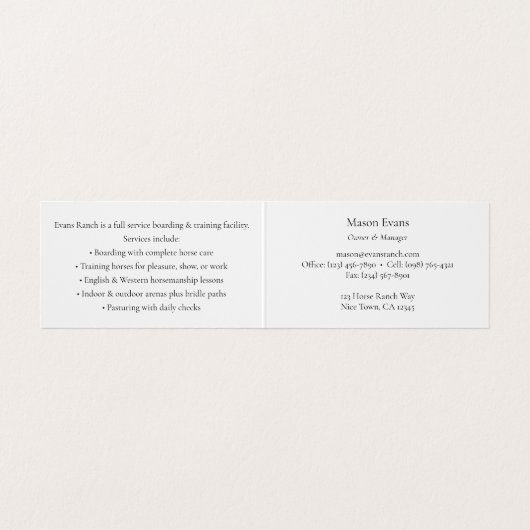 Monogrammed Gold Snaffle Bit Horse Industry Visitekaartje (Binnenkant ongevouwen)