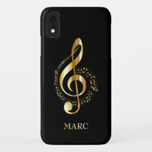 Monogrammed Gold Treble Clef Case-Mate iPhone Case