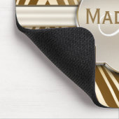 Monogrammed Gold Zebra Print Pattern Muismat (Hoek)