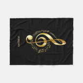 Monogrammed Golden Clef Fleece Deken (Voorkant (Horizontaal))