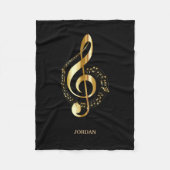 Monogrammed Golden Clef Fleece Deken (Voorkant)