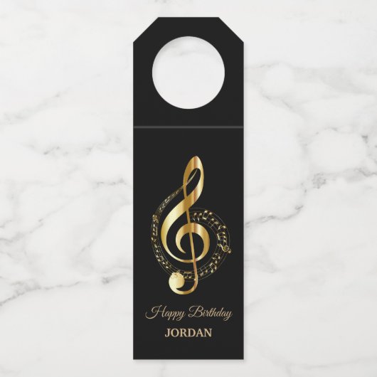 Monogrammed Golden Clef Flessenhanger (Achterkant)