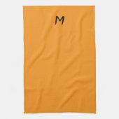 Monogrammed Golden Herfst Kleur Pompoen Geel Theedoek (Verticaal)