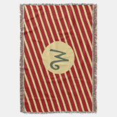Monogrammed  Golden Stripes op rood Deken (Voorkant Verticaal)