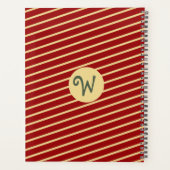 Monogrammed  Golden Stripes op rood Planner (Achterkant)
