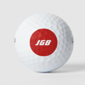 Monogrammed Golf Ball Kies uw kleur achtergrond Golfballen (Voorkant)