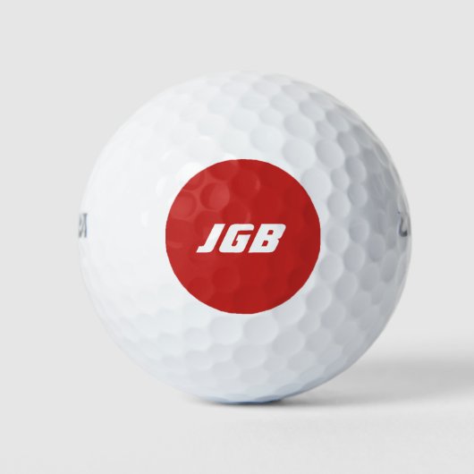 Monogrammed Golf Ball Kies uw kleur achtergrond Golfballen (Voorkant)