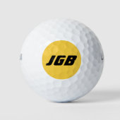 Monogrammed Golf Ball Kies uw kleur achtergrond Golfballen (Voorkant)